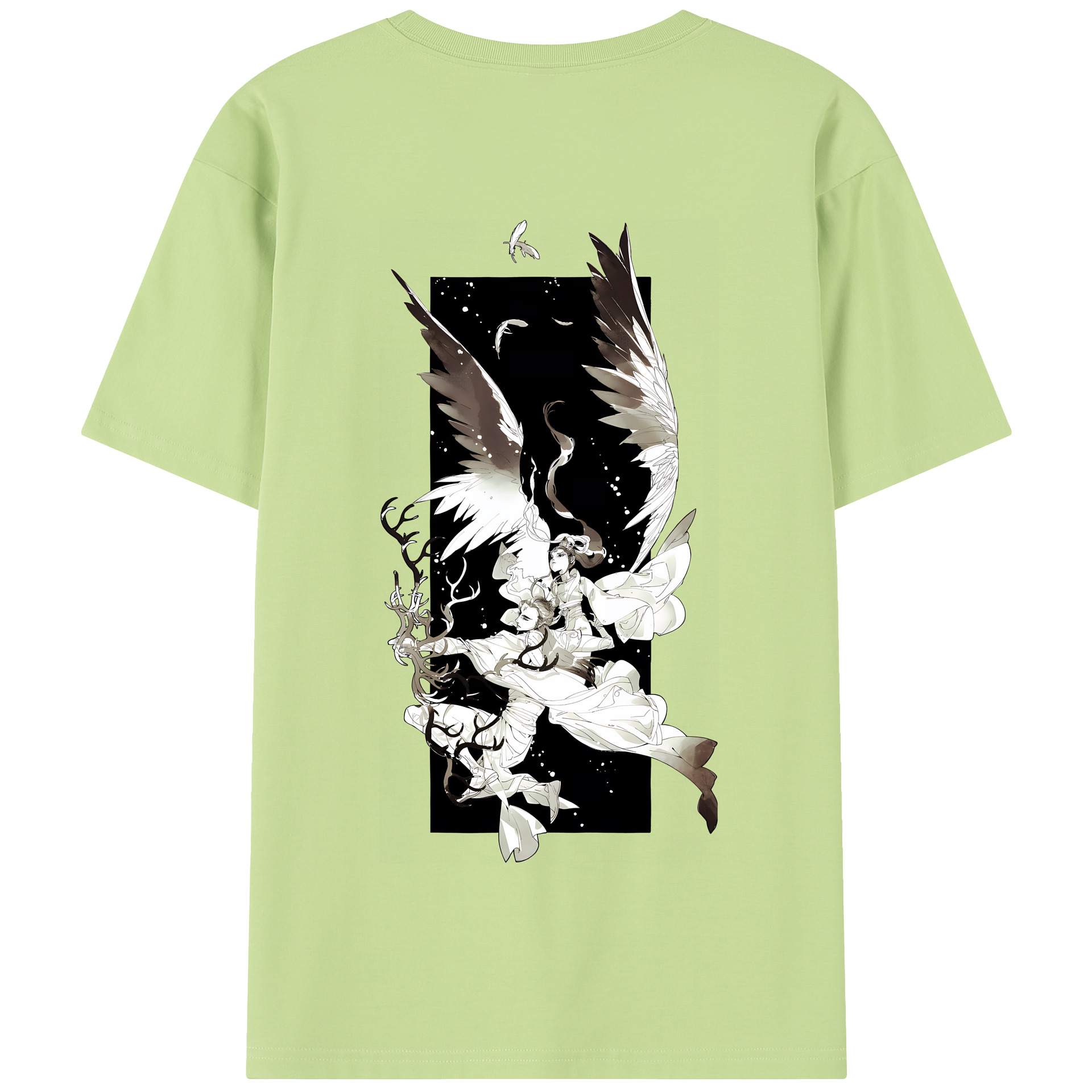 （画像用） Ne Zha 2 ナタ 魔童の大暴れ 綿100％半袖Tシャツ（背面プリント）